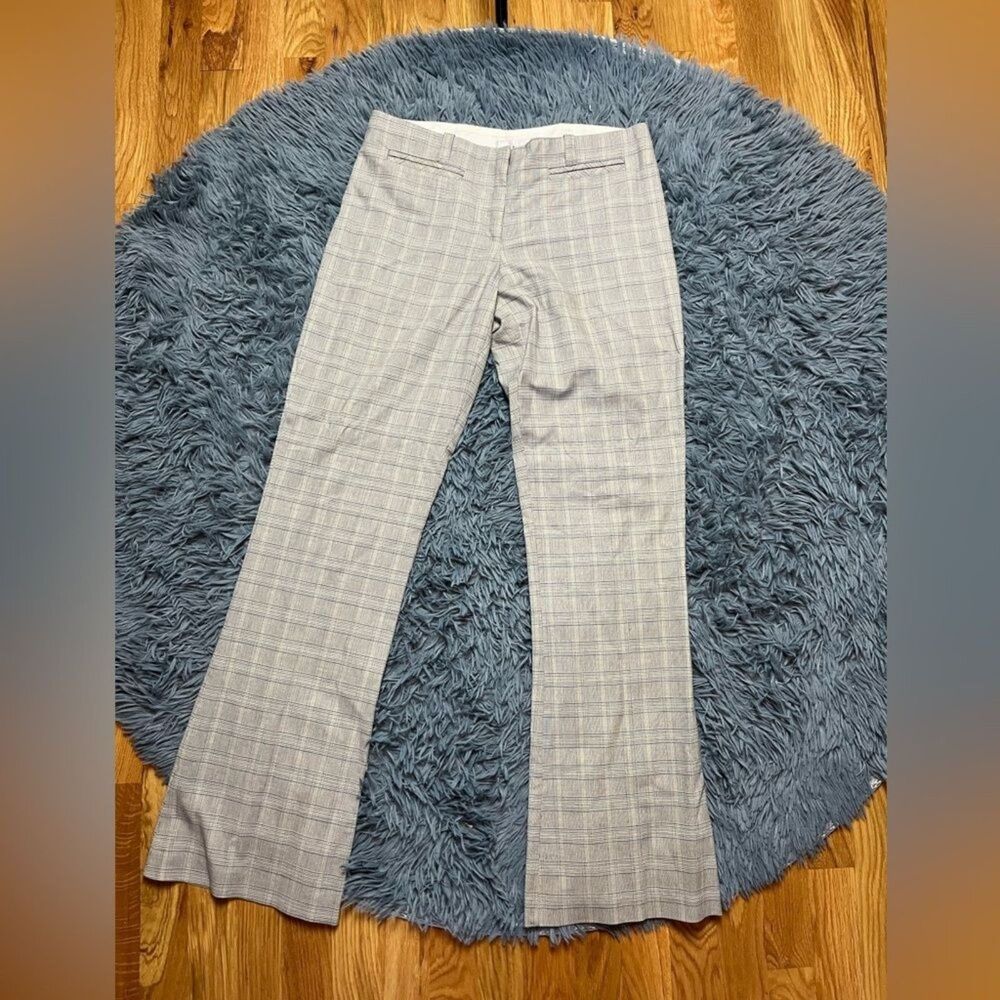 Anthropologie Poleci Houndstooth Plaid Print Flare Pants Size 4